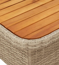 3-tlg. Garten-Essgruppe mit Kissen Beige Poly Rattan