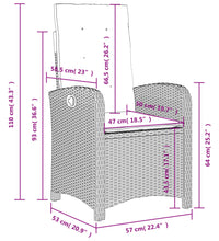 5-tlg. Garten-Essgruppe mit Kissen Beige Poly Rattan
