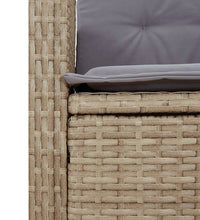 3-tlg. Garten-Essgruppe mit Kissen Beige Poly Rattan