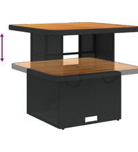 3-tlg. Garten-Essgruppe mit Kissen Schwarz Poly Rattan