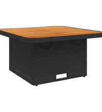 5-tlg. Garten-Essgruppe mit Kissen Schwarz Poly Rattan