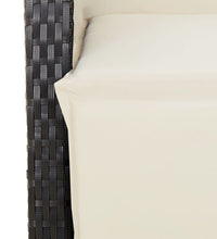 5-tlg. Garten-Essgruppe mit Kissen Schwarz Poly Rattan