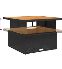 5-tlg. Garten-Essgruppe mit Kissen Schwarz Poly Rattan