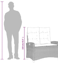 2-tlg. Garten-Essgruppe mit Kissen Schwarz Poly Rattan