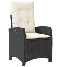 4-tlg. Garten-Essgruppe mit Kissen Schwarz Poly Rattan