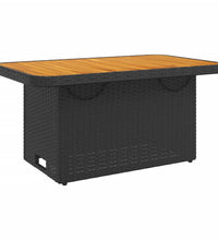 4-tlg. Garten-Essgruppe mit Kissen Schwarz Poly Rattan