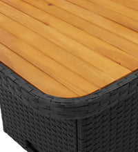 3-tlg. Garten-Essgruppe mit Kissen Schwarz Poly Rattan