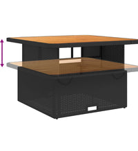 5-tlg. Garten-Essgruppe mit Kissen Schwarz Poly Rattan