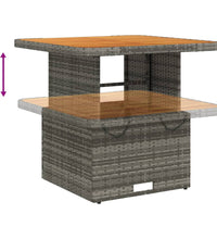 3-tlg. Garten-Essgruppe mit Kissen Grau Poly Rattan