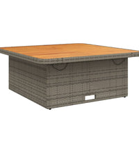 2-tlg. Garten-Essgruppe mit Kissen Grau Poly Rattan