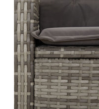 2-tlg. Garten-Essgruppe mit Kissen Grau Poly Rattan