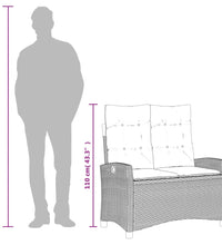 2-tlg. Garten-Essgruppe mit Kissen Grau Poly Rattan