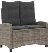 4-tlg. Garten-Essgruppe mit Kissen Grau Poly Rattan