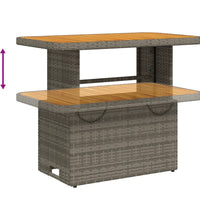 2-tlg. Garten-Essgruppe mit Kissen Grau Poly Rattan