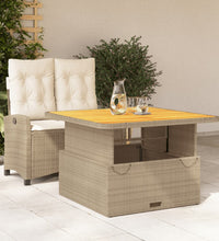 2-tlg. Garten-Essgruppe mit Kissen Beige Poly Rattan