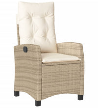 4-tlg. Garten-Essgruppe mit Kissen Beige Poly Rattan