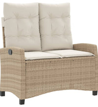 4-tlg. Garten-Essgruppe mit Kissen Beige Poly Rattan