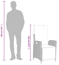 5-tlg. Garten-Essgruppe mit Kissen Grau Poly Rattan