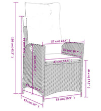 5-tlg. Garten-Essgruppe mit Kissen Beige Poly Rattan