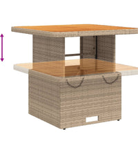 5-tlg. Garten-Essgruppe mit Kissen Beige Poly Rattan