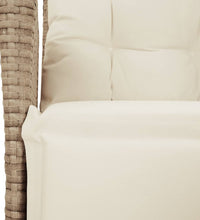 4-tlg. Garten-Essgruppe mit Kissen Beige Poly Rattan