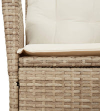 4-tlg. Garten-Essgruppe mit Kissen Beige Poly Rattan
