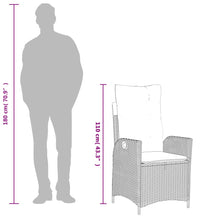 3-tlg. Garten-Essgruppe mit Kissen Beige Poly Rattan