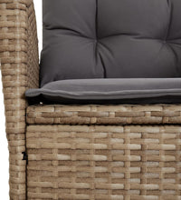 5-tlg. Garten-Essgruppe mit Kissen Beige Poly Rattan