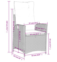 4-tlg. Garten-Essgruppe mit Kissen Beige Poly Rattan