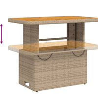 2-tlg. Garten-Essgruppe mit Kissen Beige Poly Rattan