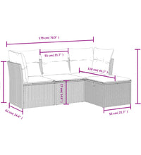 4-tlg. Garten-Sofagarnitur mit Kissen Beigemischung Poly Rattan