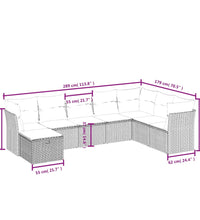 8-tlg. Garten-Sofagarnitur mit Kissen Beige Poly Rattan