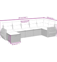 7-tlg. Garten-Sofagarnitur mit Kissen Beige Poly Rattan