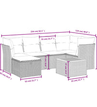 7-tlg. Garten-Sofagarnitur mit Kissen Beige Poly Rattan