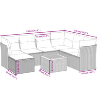 8-tlg. Garten-Sofagarnitur mit Kissen Beige Poly Rattan