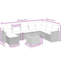 9-tlg. Garten-Sofagarnitur mit Kissen Beige Poly Rattan