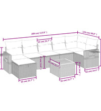 8-tlg. Garten-Sofagarnitur mit Kissen Beige Poly Rattan