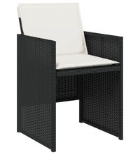 Gartenstühle mit Kissen 4 Stk. Schwarz Poly Rattan