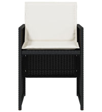 Gartenstühle mit Kissen 4 Stk. Schwarz Poly Rattan