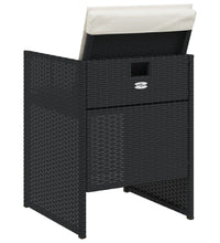 Gartenstühle mit Kissen 4 Stk. Schwarz Poly Rattan