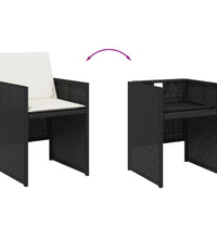 Gartenstühle mit Kissen 4 Stk. Schwarz Poly Rattan