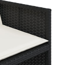 Gartenstühle mit Kissen 4 Stk. Schwarz Poly Rattan