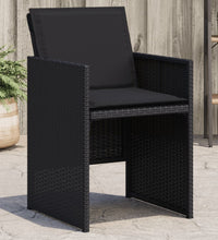 Gartenstühle mit Kissen 4 Stk. Schwarz Poly Rattan