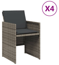 Gartenstühle mit Kissen 4 Stk. Grau Poly Rattan