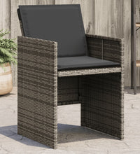 Gartenstühle mit Kissen 4 Stk. Grau Poly Rattan