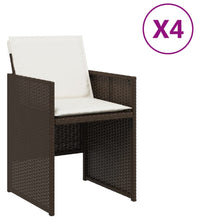 Gartenstühle mit Kissen 4 Stk. Braun Poly Rattan