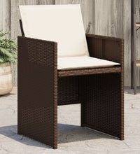 Gartenstühle mit Kissen 4 Stk. Braun Poly Rattan