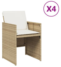 Gartenstühle mit Kissen 4 Stk. Beige Poly Rattan