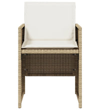 Gartenstühle mit Kissen 4 Stk. Beige Poly Rattan