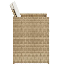 Gartenstühle mit Kissen 4 Stk. Beige Poly Rattan